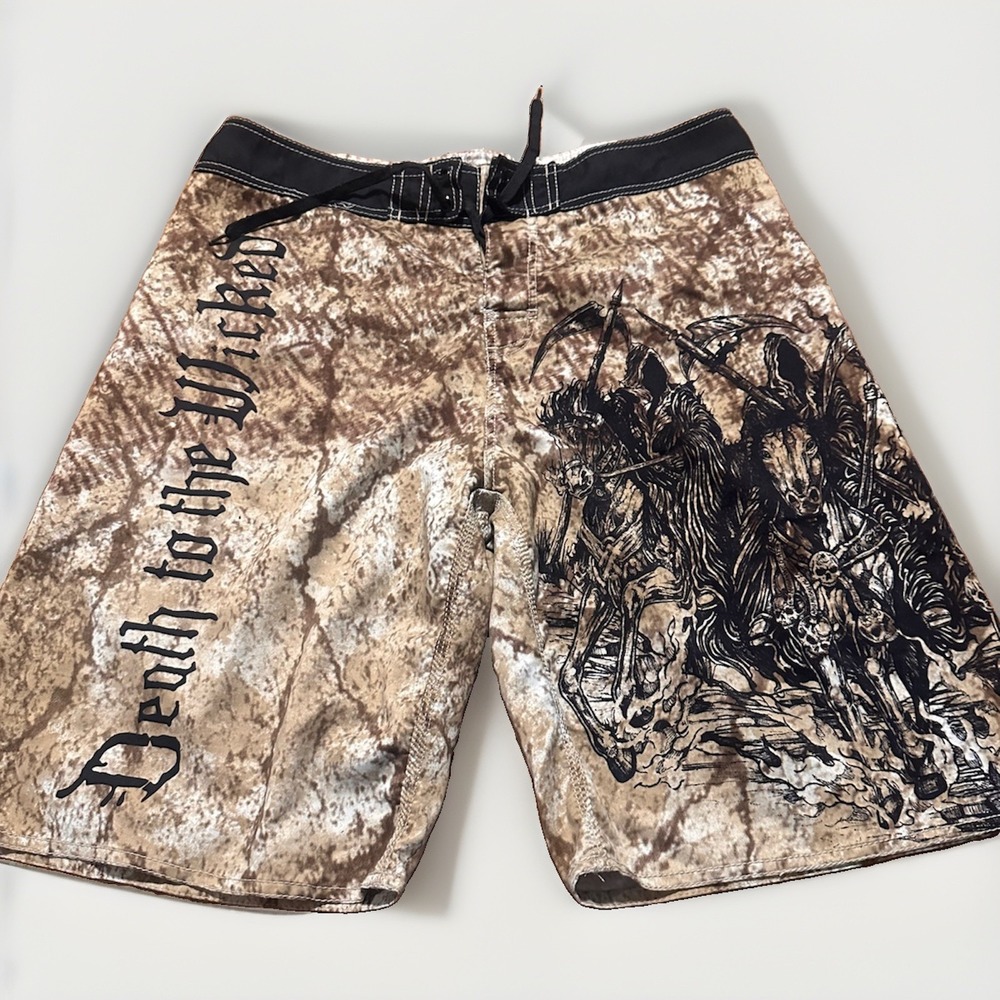 Apprime Shorts Large Death to the Wicked Board Shorts Swim Trunks